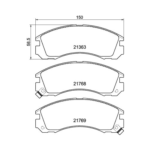Bremsbelagsatz Scheibenbremse Hella 8DB 355 016-531 f&uuml;r Citro&euml;n Dodge Mitsubishi