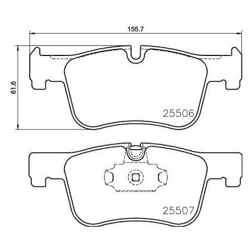 Bremsbelagsatz Scheibenbremse Hella 8DB 355 019-771 f&uuml;r Bmw Amc Bmw (brilliance)