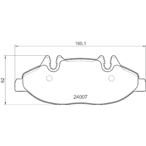 Bremsbelagsatz Scheibenbremse Hella 8DB 355 010-651 f&uuml;r Mercedes Benz Evobus