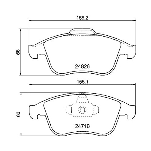 Bremsbelagsatz Scheibenbremse Hella 8DB 355 014-591 für Renault Renault Trucks