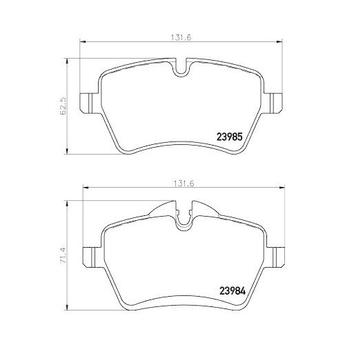 Bremsbelagsatz Scheibenbremse Hella 8DB 355 016-041 f&uuml;r Bmw Mini Vorderachse