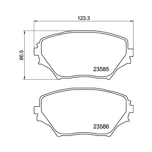 Bremsbelagsatz Scheibenbremse Hella 8DB 355 009-741 f&uuml;r Toyota Vorderachse