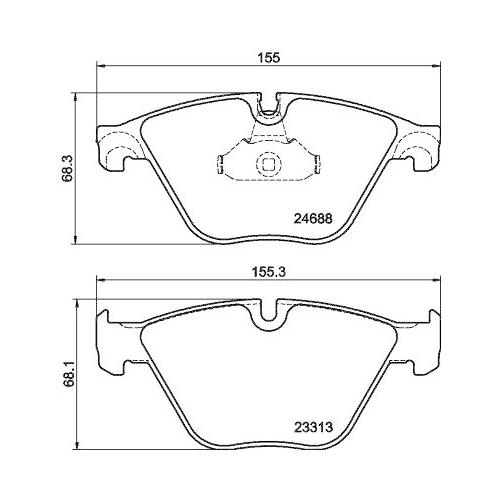 Bremsbelagsatz Scheibenbremse Hella 8DB 355 015-261 f&uuml;r Bmw Toyota Vorderachse