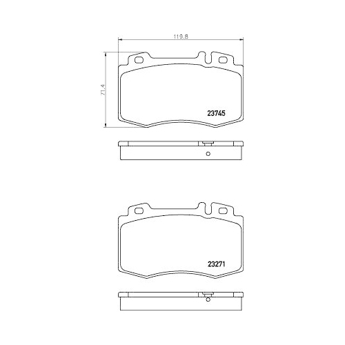 Bremsbelagsatz Scheibenbremse Hella 8DB 355 010-101 f&uuml;r Mercedes Benz Evobus