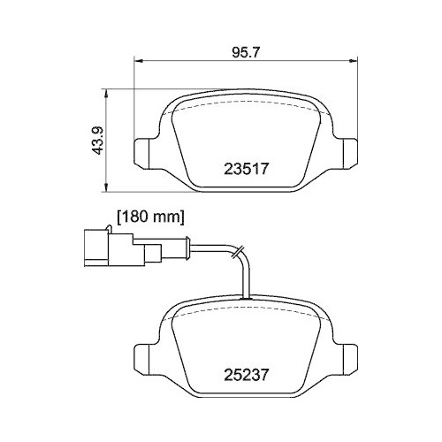Bremsbelagsatz Scheibenbremse Hella 8DB 355 019-961 f&uuml;r Alfa Romeo Fiat Lancia