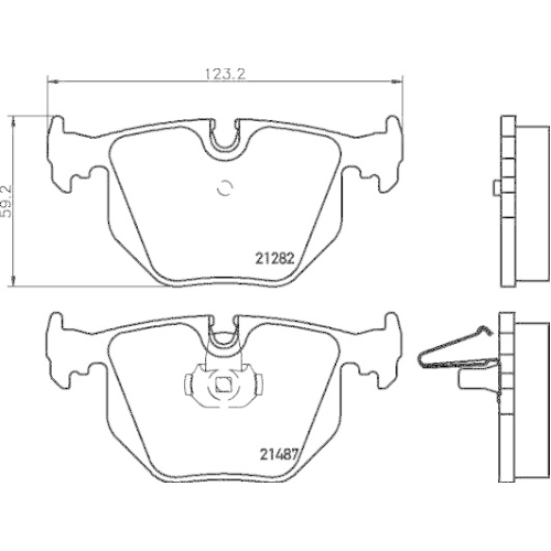 Bremsbelagsatz Scheibenbremse Hella 8DB 355 008-091 f&uuml;r Bmw Land Rover