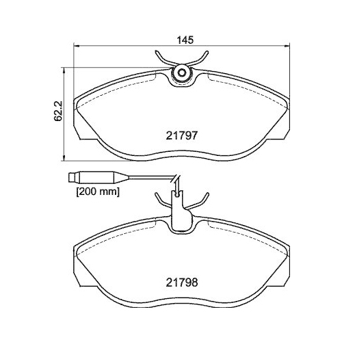 Bremsbelagsatz Scheibenbremse Hella 8DB 355 018-141 f&uuml;r Citro&euml;n Fiat Peugeot Amc