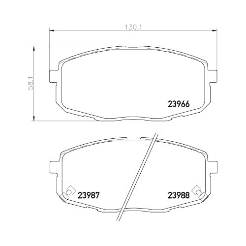 Bremsbelagsatz Scheibenbremse Hella 8DB 355 010-611 f&uuml;r Toyota Hyundai Kia