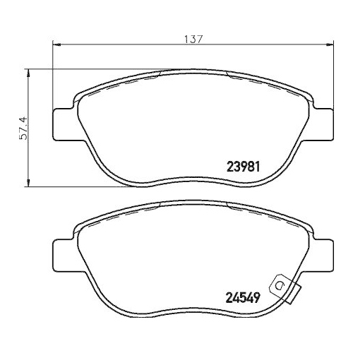 Bremsbelagsatz Scheibenbremse Hella 8DB 355 013-371 für Fiat Opel Vauxhall