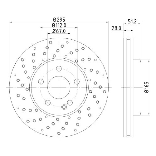 Bremsscheibe Hella 8DD 355 129-681 Pro High Carbon f&uuml;r Mercedes Benz Vorderachse