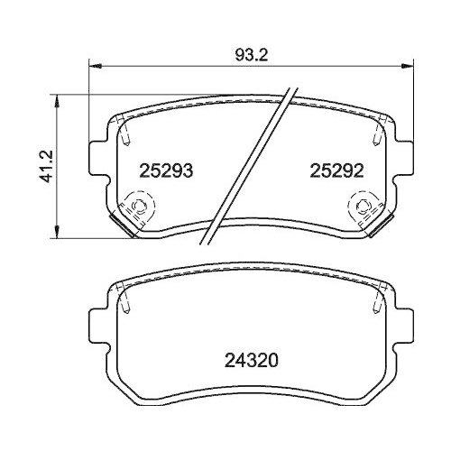 Bremsbelagsatz Scheibenbremse Hella 8DB 355 016-221 f&uuml;r Hyundai Kia Kia (dyk)