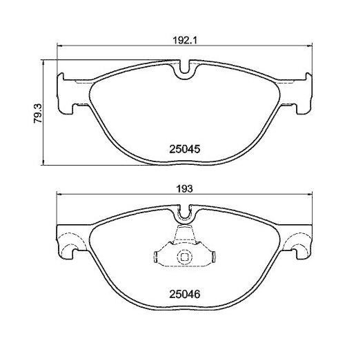 Bremsbelagsatz Scheibenbremse Hella 8DB 355 015-251 f&uuml;r Bmw Vorderachse