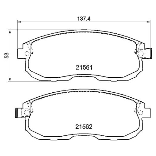 Bremsbelagsatz Scheibenbremse Hella 8DB 355 013-991 für Nissan Infiniti