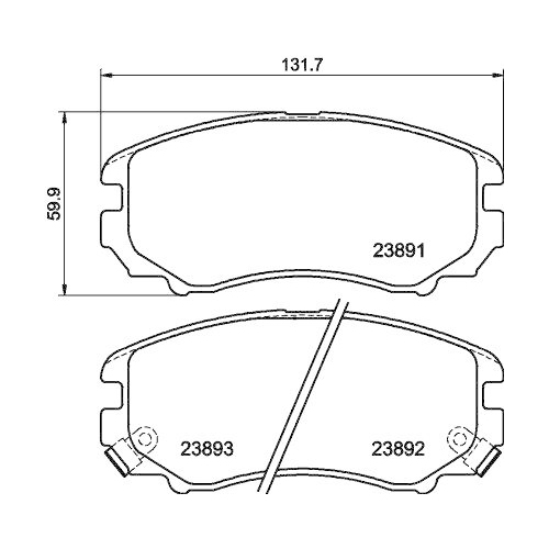 Bremsbelagsatz Scheibenbremse Hella 8DB 355 010-991 für Hyundai Kia Kia (dyk)