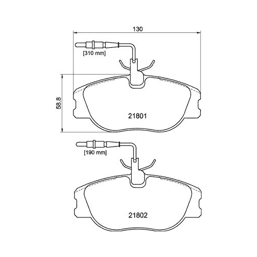 Bremsbelagsatz Scheibenbremse Hella 8DB 355 018-171 f&uuml;r Alfa Romeo Citro&euml;n Fiat
