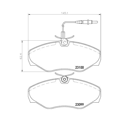 Bremsbelagsatz Scheibenbremse Hella 8DB 355 018-501 f&uuml;r Renault Vorderachse