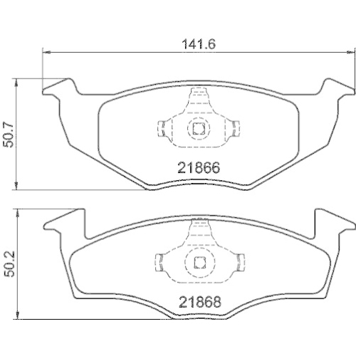 Bremsbelagsatz Scheibenbremse Hella 8DB 355 008-351 f&uuml;r Audi Seat Skoda VW