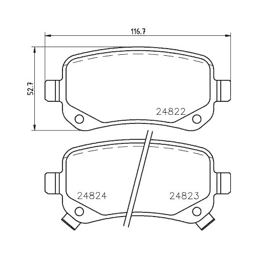 Bremsbelagsatz Scheibenbremse Hella 8DB 355 014-331 f&uuml;r Audi Chrysler Dodge Fiat
