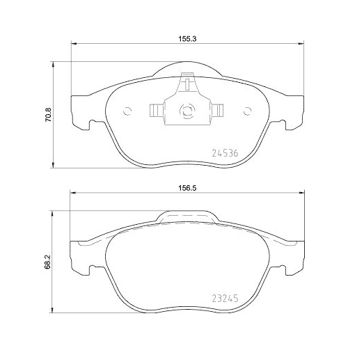 Bremsbelagsatz Scheibenbremse Hella 8DB 355 013-241 f&uuml;r Renault Vorderachse