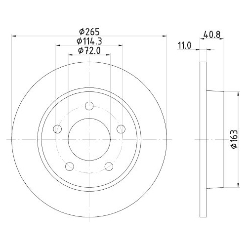 Bremsscheibe Hella 8DD 355 110-901 f&uuml;r Mazda Mitsubishi Mazda (changan)