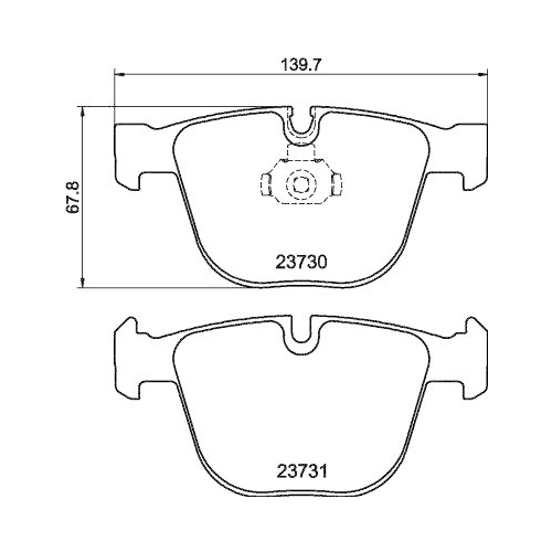 Bremsbelagsatz Scheibenbremse Hella 8DB 355 010-751 f&uuml;r Bmw Bentley Hinterachse