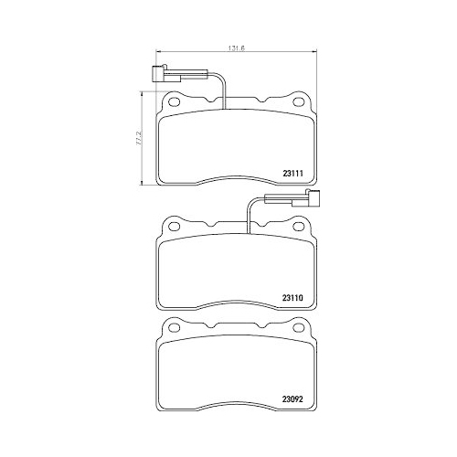 Bremsbelagsatz Scheibenbremse Hella 8DB 355 018-361 f&uuml;r Alfa Romeo Fiat Lancia