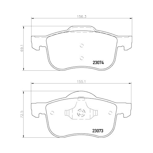 Bremsbelagsatz Scheibenbremse Hella 8DB 355 008-851 f&uuml;r Volvo Vorderachse