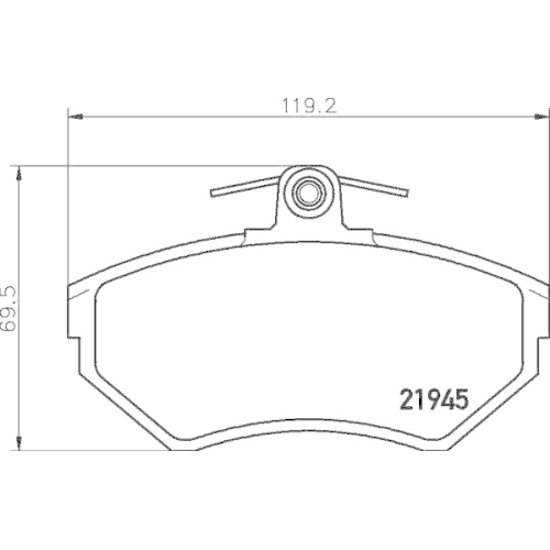 Bremsbelagsatz Scheibenbremse Hella 8DB 355 018-241 f&uuml;r Audi Seat Skoda VW Amc