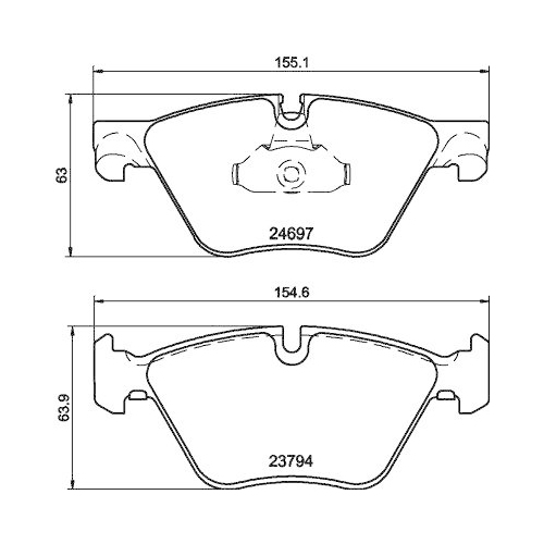 Bremsbelagsatz Scheibenbremse Hella 8DB 355 014-351 f&uuml;r Bmw Bmw (brilliance)