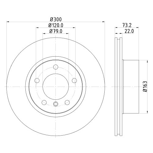 Bremsscheibe Hella 8DD 355 129-401 Pro High Carbon f&uuml;r Bmw Bmw (brilliance)