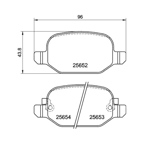 Bremsbelagsatz Scheibenbremse Hella 8DB 355 020-761 f&uuml;r Fiat Ferrari Amc