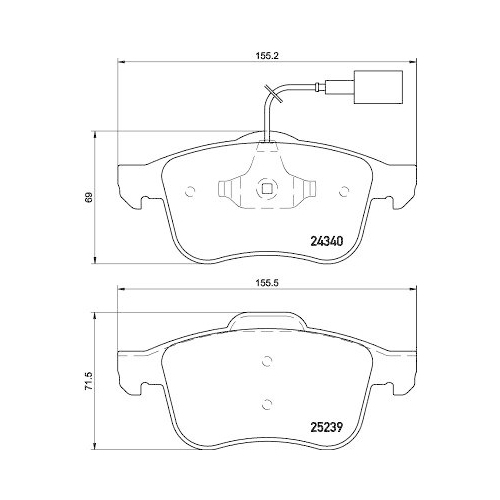 Bremsbelagsatz Scheibenbremse Hella 8DB 355 015-531 f&uuml;r Alfa Romeo Vorderachse