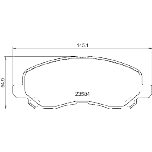 Bremsbelagsatz Scheibenbremse Hella 8DB 355 009-671 f&uuml;r Chrysler Citro&euml;n Dodge