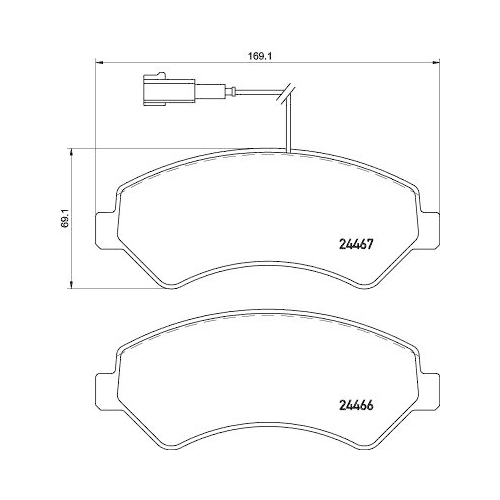 Bremsbelagsatz Scheibenbremse Hella 8DB 355 021-281 f&uuml;r Citro&euml;n Fiat Peugeot Amc