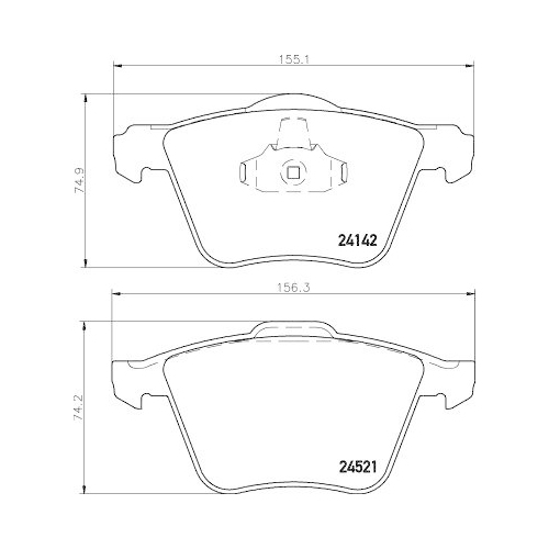 Bremsbelagsatz Scheibenbremse Hella 8DB 355 013-001 f&uuml;r Ford Volvo Volvo Asia