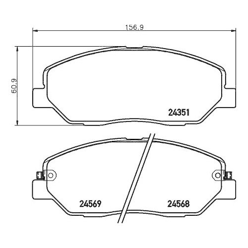 Bremsbelagsatz Scheibenbremse Hella 8DB 355 012-371 f&uuml;r Ssangyong Hyundai Kia