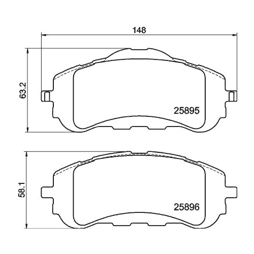 Bremsbelagsatz Scheibenbremse Hella 8DB 355 021-321 für Citroën Peugeot Toyota