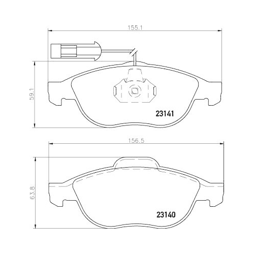 Bremsbelagsatz Scheibenbremse Hella 8DB 355 008-421 f&uuml;r Alfa Romeo Fiat Lancia