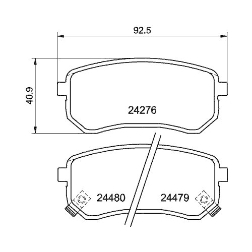 Bremsbelagsatz Scheibenbremse Hella 8DB 355 006-581 f&uuml;r Hyundai Kia Kia (dyk)