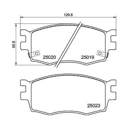 Bremsbelagsatz Scheibenbremse Hella 8DB 355 014-921 f&uuml;r Hyundai Vorderachse