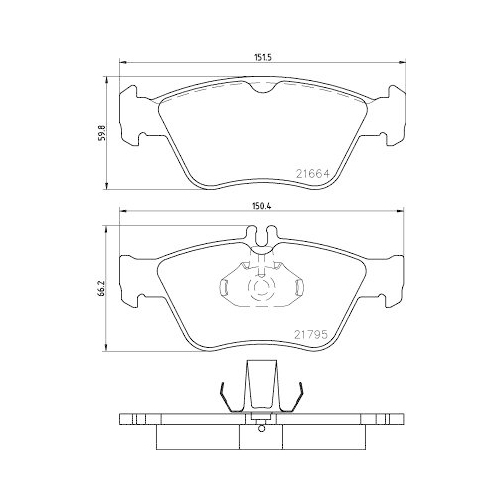 Bremsbelagsatz Scheibenbremse Hella 8DB 355 007-831 f&uuml;r Mercedes Benz Evobus