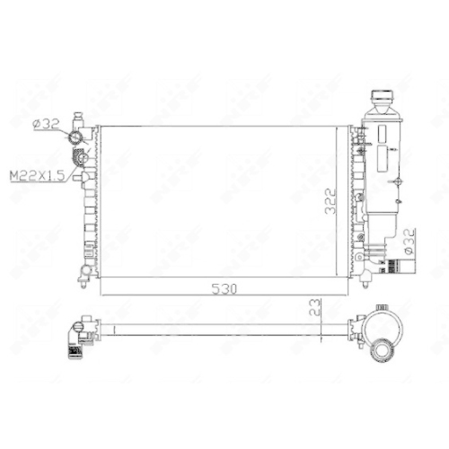 K&uuml;hler Motork&uuml;hlung Nrf 50471 f&uuml;r Citro&euml;n Peugeot F&uuml;r Fahrzeuge Ohne Klimaanlage