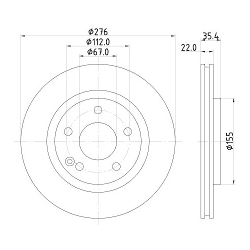 Bremsscheibe Hella 8DD 355 127-491 Pro High Carbon f&uuml;r Mercedes Benz Vorderachse