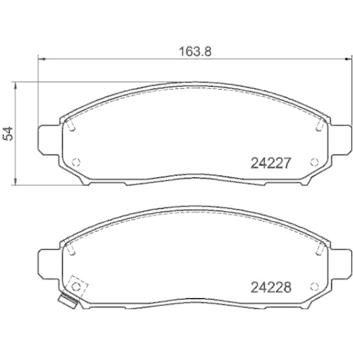 Bremsbelagsatz Scheibenbremse Hella 8DB 355 012-071 f&uuml;r Nissan Suzuki Infiniti
