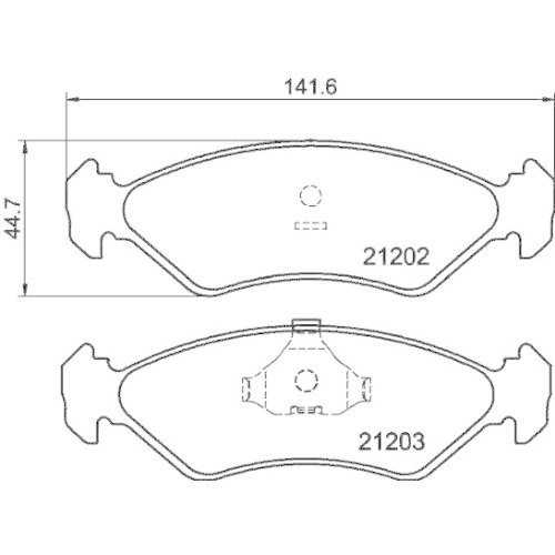 Bremsbelagsatz Scheibenbremse Hella 8DB 355 007-391 f&uuml;r Ford Vorderachse