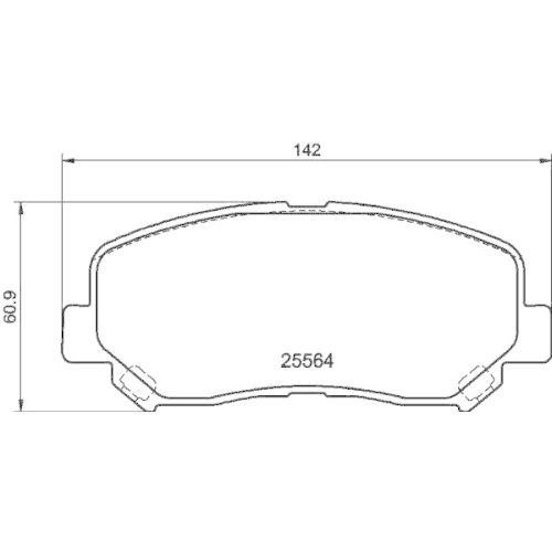 Bremsbelagsatz Scheibenbremse Hella 8DB 355 020-511 f&uuml;r Chrysler Mazda Amc