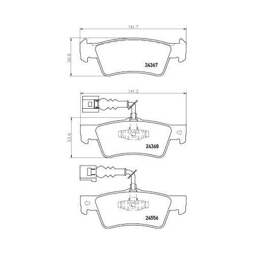 Bremsbelagsatz Scheibenbremse Hella 8DB 355 012-441 für Audi Seat Skoda VW