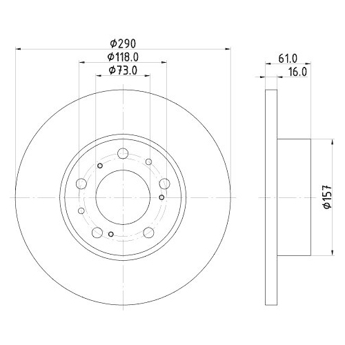 Bremsscheibe Hella 8DD 355 101-781 f&uuml;r Citro&euml;n Fiat Peugeot Amc Vorderachse