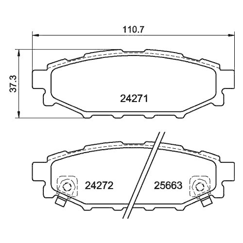 Bremsbelagsatz Scheibenbremse Hella 8DB 355 012-261 f&uuml;r Subaru Toyota