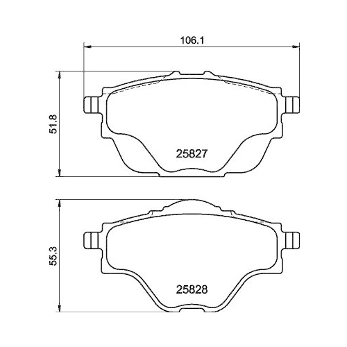 Bremsbelagsatz Scheibenbremse Hella 8DB 355 021-001 f&uuml;r Citro&euml;n Opel Peugeot Amc